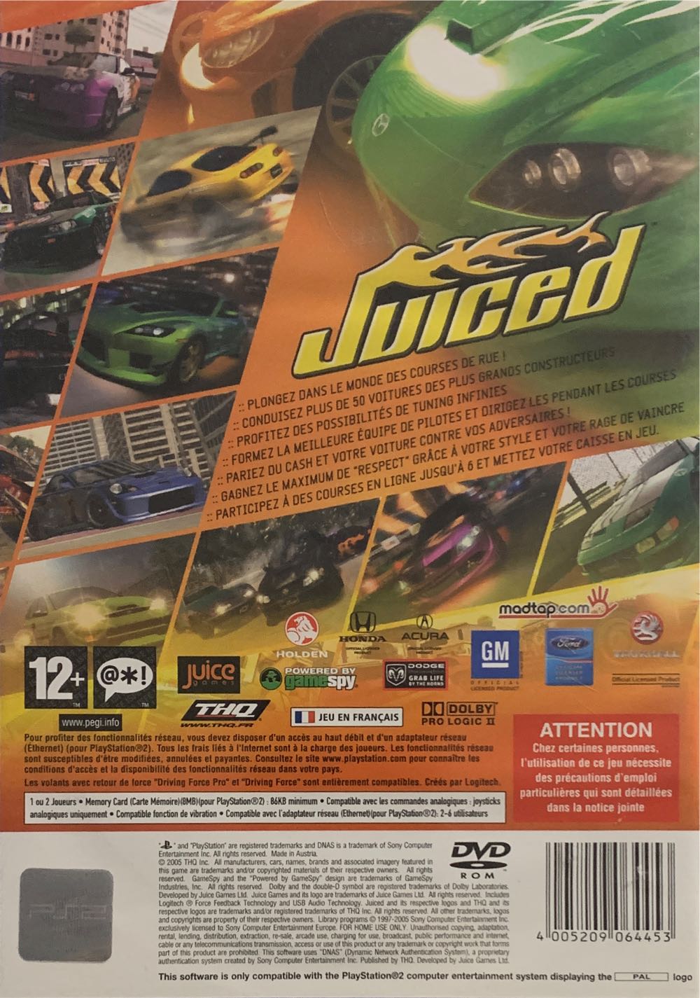 Juiced - Sony PlayStation 2 (PS2) (THQ - 1-4) video game collectible [Barcode 4005209064453] - Main Image 2