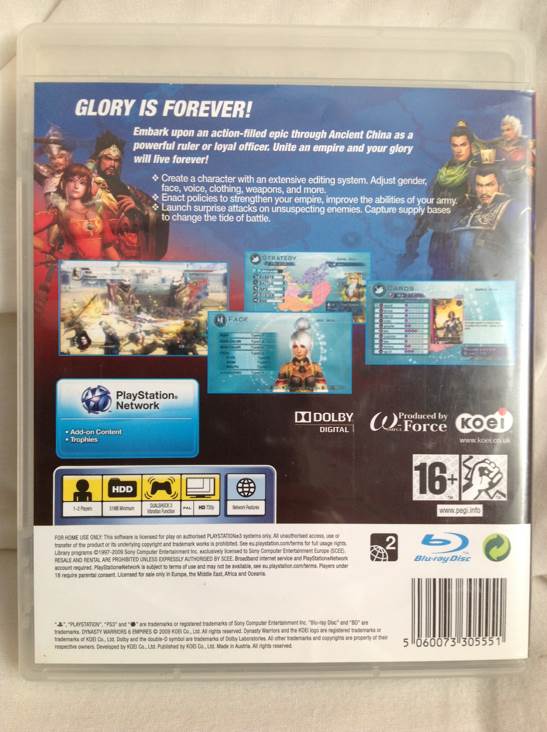 Dynasty Warriors 6: Empires - Sony PlayStation 3 (PS3) (Koei - 2) video game collectible [Barcode 5060073305551] - Main Image 2