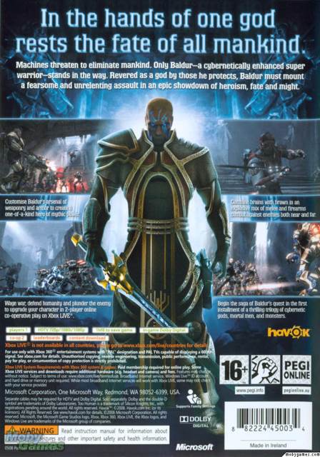 Too Human - Microsoft Xbox 360 (Microsoft - 1) video game collectible [Barcode 882224449960] - Main Image 2