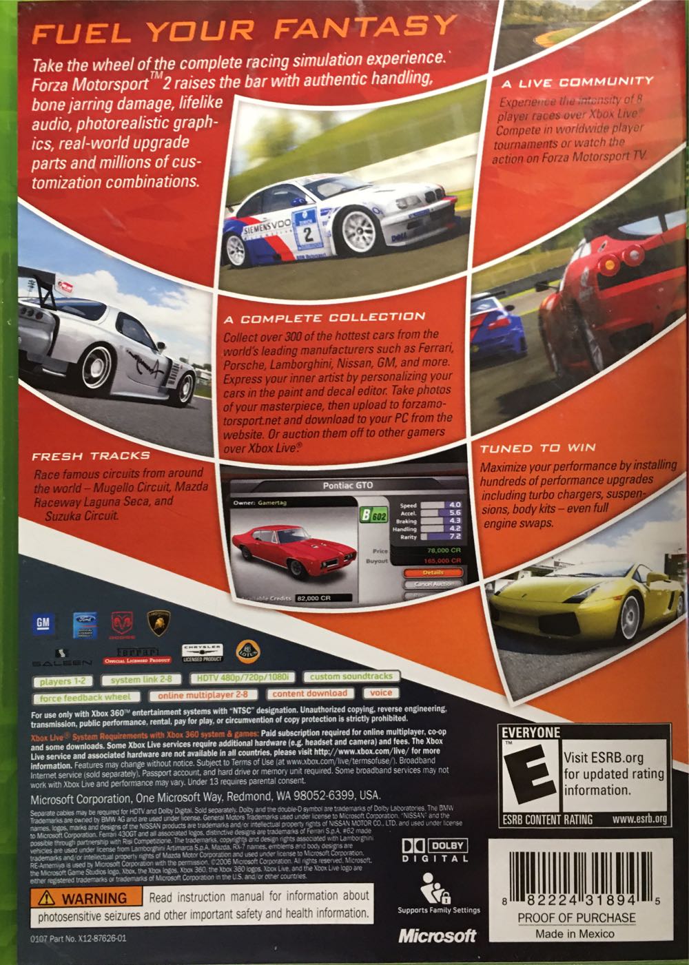 Forza Motorsport 2 - Microsoft Xbox 360 (Microsoft Game Studios - 1-2) video game collectible [Barcode 882224318945] - Main Image 3