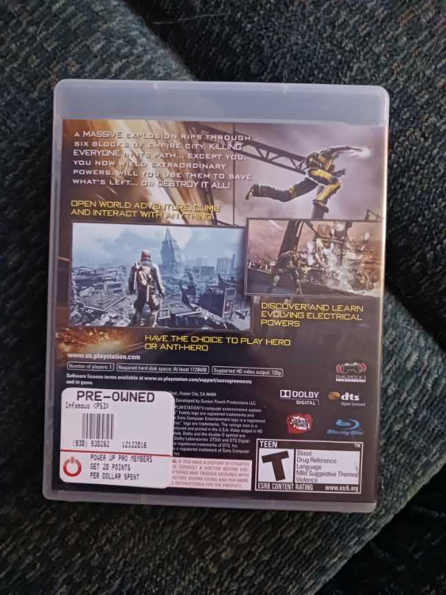 Infamous - Sony PlayStation 3 (PS3) (Sony Computer Entertainment - 1) video game collectible - Main Image 2