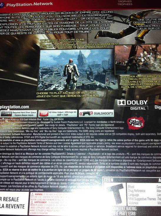 Infamous - Sony PlayStation 3 (PS3) video game collectible - Main Image 2