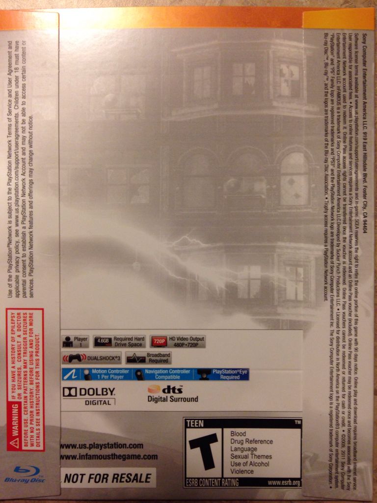 Infamous - Sony PlayStation 3 (PS3) (Sucker Punch) video game collectible - Main Image 2