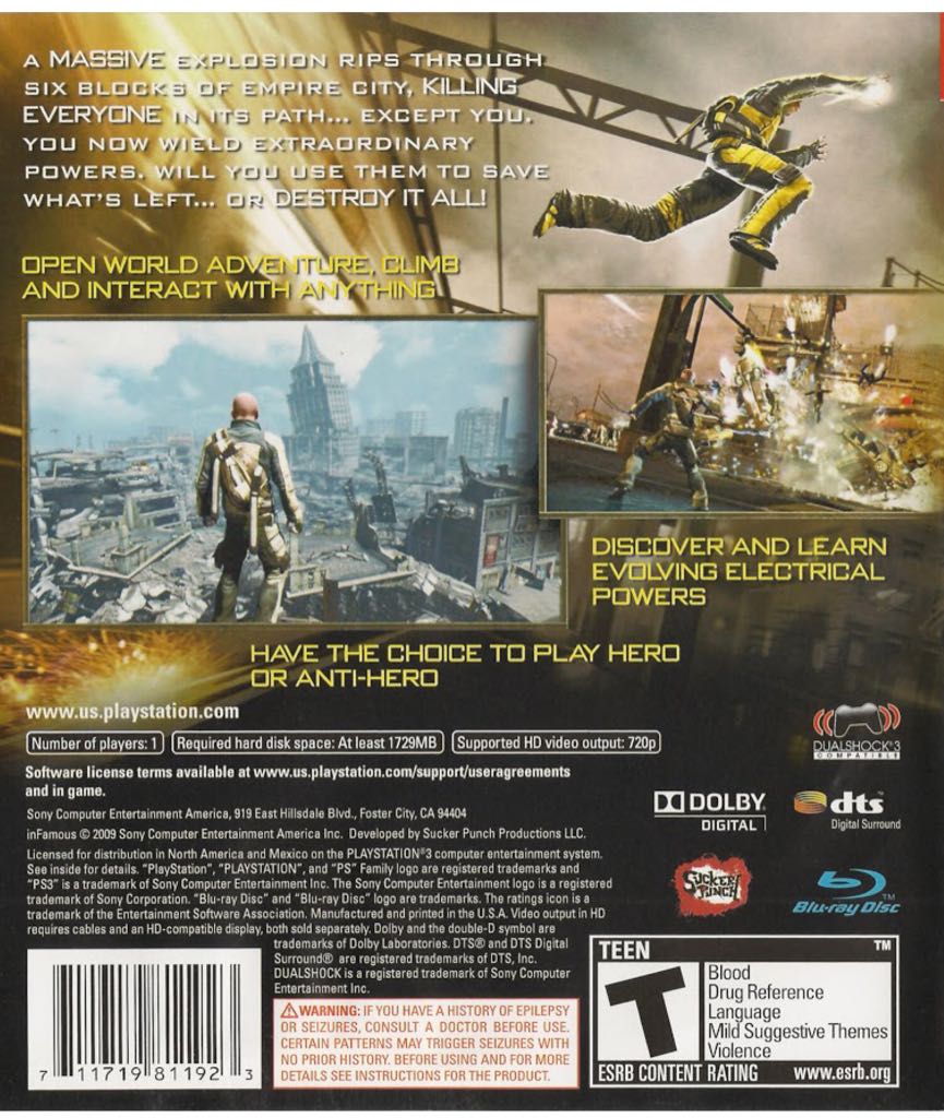 Infamous - Sony PlayStation 3 (PS3) video game collectible - Main Image 2