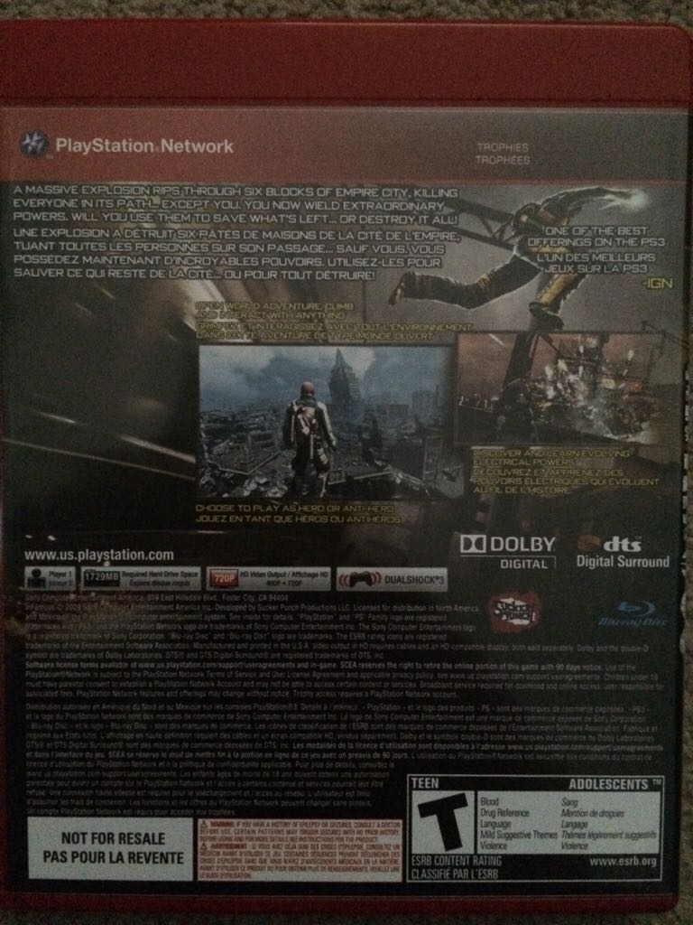 Infamous - Sony PlayStation 3 (PS3) (Sucker Punch) video game collectible - Main Image 2