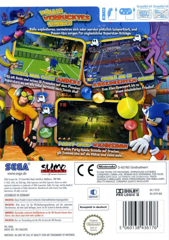 Sega Superstars Tennis - Nintendo Wii (Sega - 4) video game collectible [Barcode 5060138436152] - Main Image 2