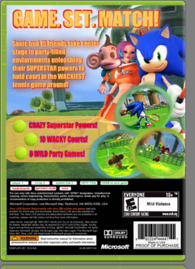 Sega Superstars Tennis - Microsoft Xbox 360 (Sega) video game collectible - Main Image 2