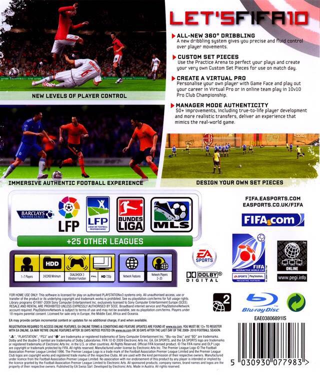 FIFA 10 - Sony PlayStation 3 (PS3) (Electronic Arts - 1-4) video game collectible [Barcode 5030930088934] - Main Image 2