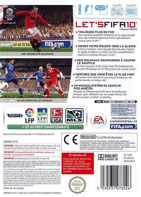 FIFA 10 - Nintendo Wii ((EA) Electronic Arts - 4) video game collectible [Barcode 5130941078013] - Main Image 2