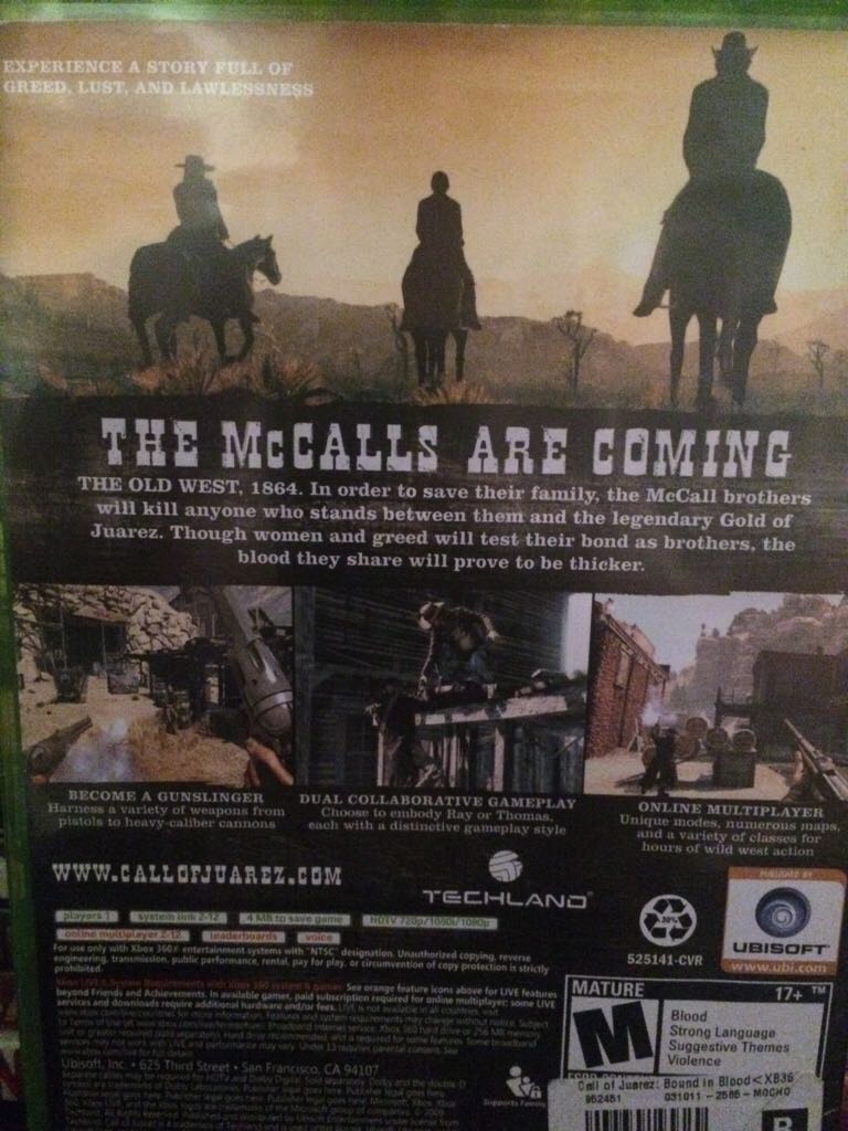 Call of Juarez: Bound In Blood - Microsoft Xbox 360 video game collectible - Main Image 2