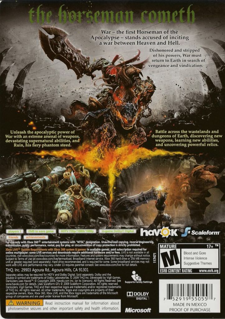 Darksiders - Microsoft Xbox 360 (THQ - 1) video game collectible [Barcode 4005209114738] - Main Image 2