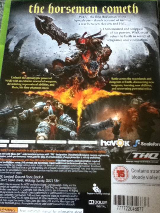 Darksiders - Microsoft Xbox 360 video game collectible [Barcode 777722046677] - Main Image 2