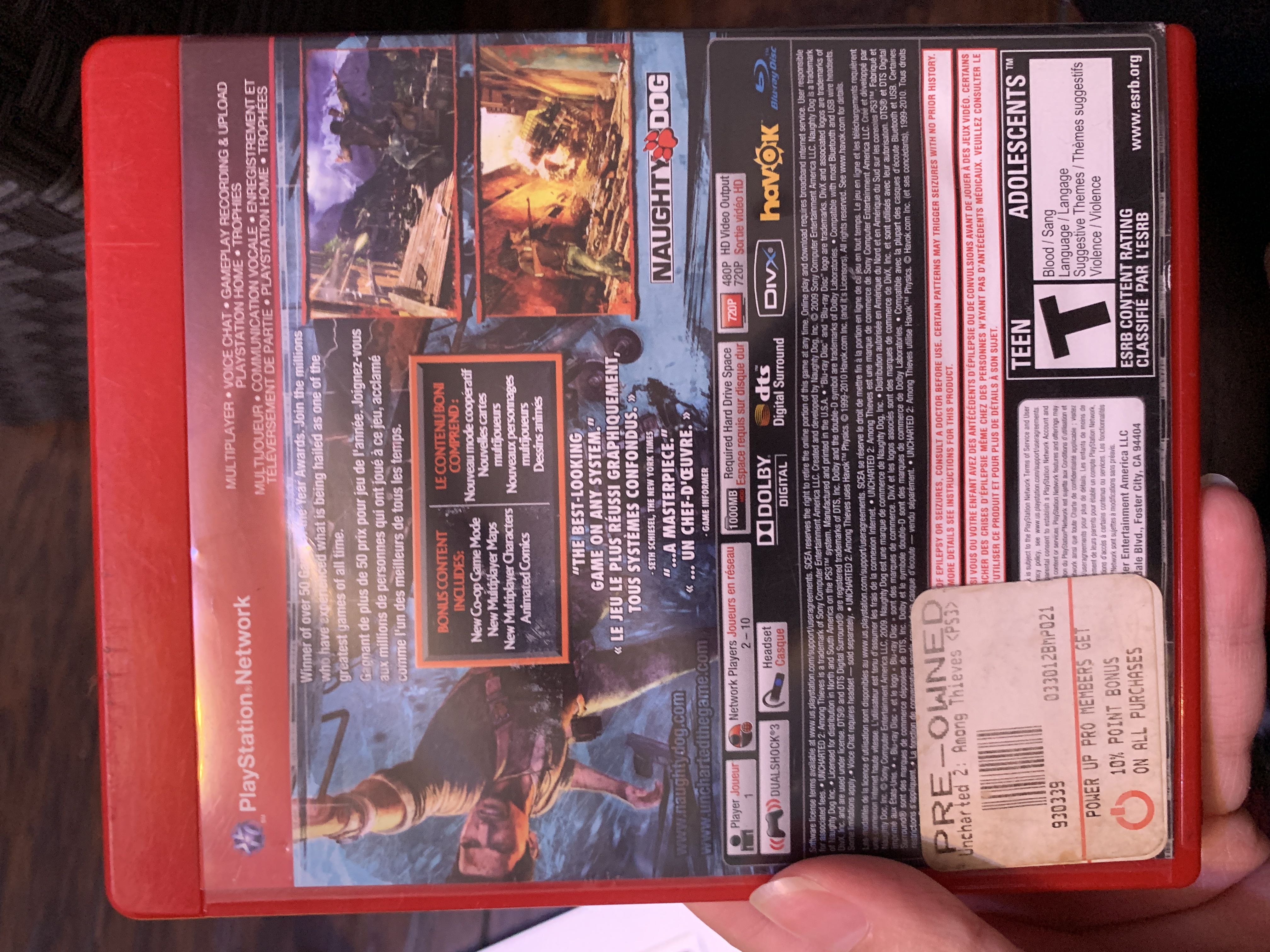 Uncharted 2: Among Thieves - Sony PlayStation 3 (PS3) (Sony Computer Entertainment - 1) video game collectible - Main Image 2