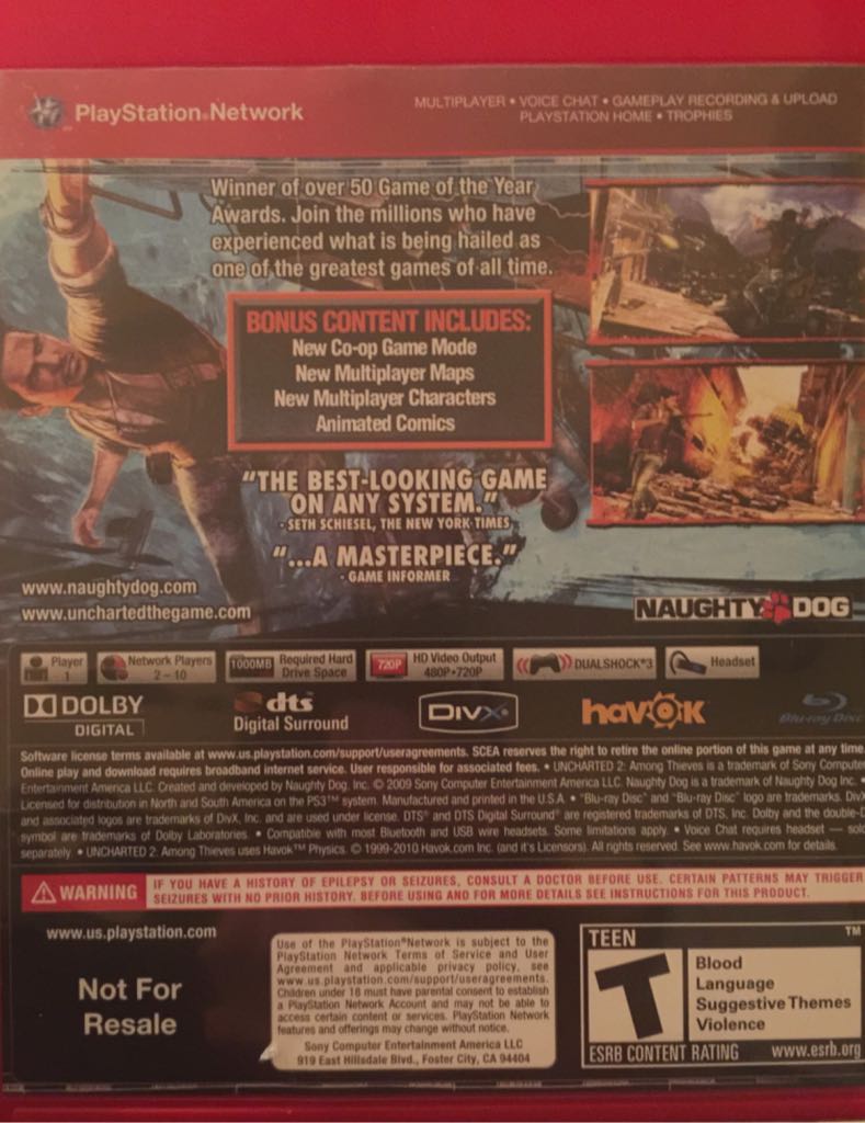 Uncharted 2: Among Thieves - Sony PlayStation 3 (PS3) (Sony - 1) video game collectible - Main Image 2