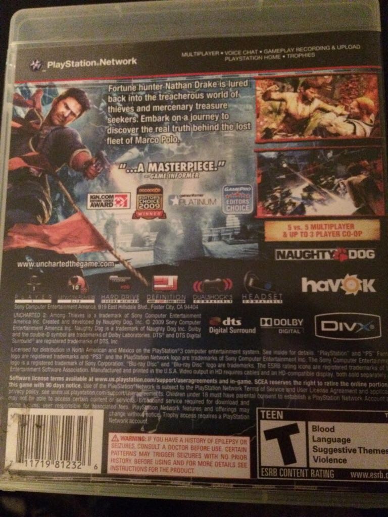 Uncharted 2: Among Thieves - Sony PlayStation 3 (PS3) (Sony) video game collectible - Main Image 2