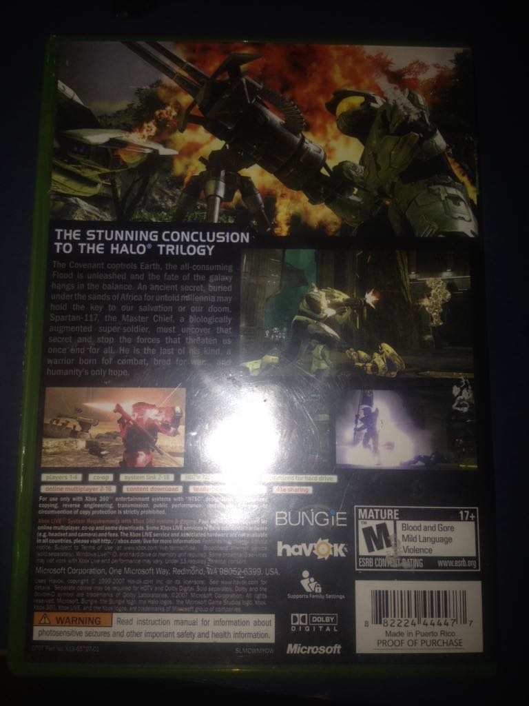 HALO 3 - Microsoft Xbox 360 (Bungie - 1-16) video game collectible [Barcode 071110000013] - Main Image 2
