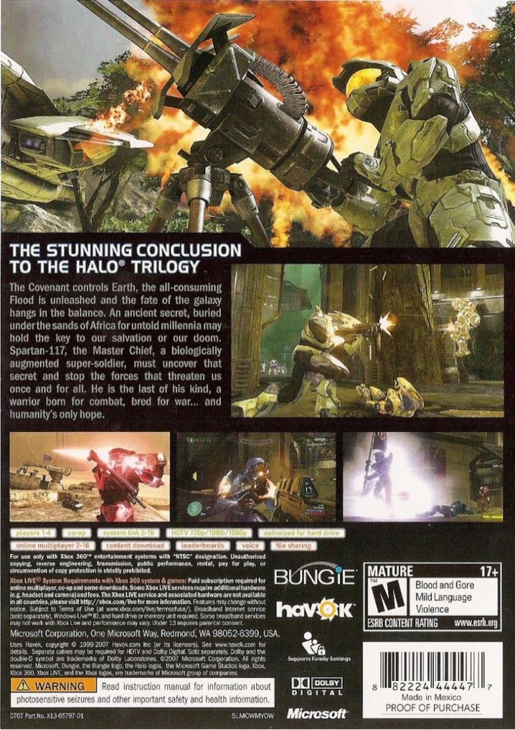 Halo 3 - Microsoft Xbox 360 (Microsoft Game Studios - 1-4 Players) video game collectible [Barcode 0882224482417] - Main Image 2