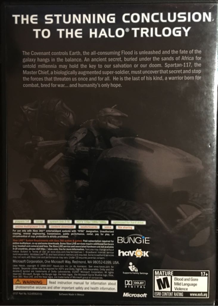 Halo 3 - Microsoft Xbox 360 (Microsoft Games) video game collectible [Barcode 882224525916] - Main Image 2