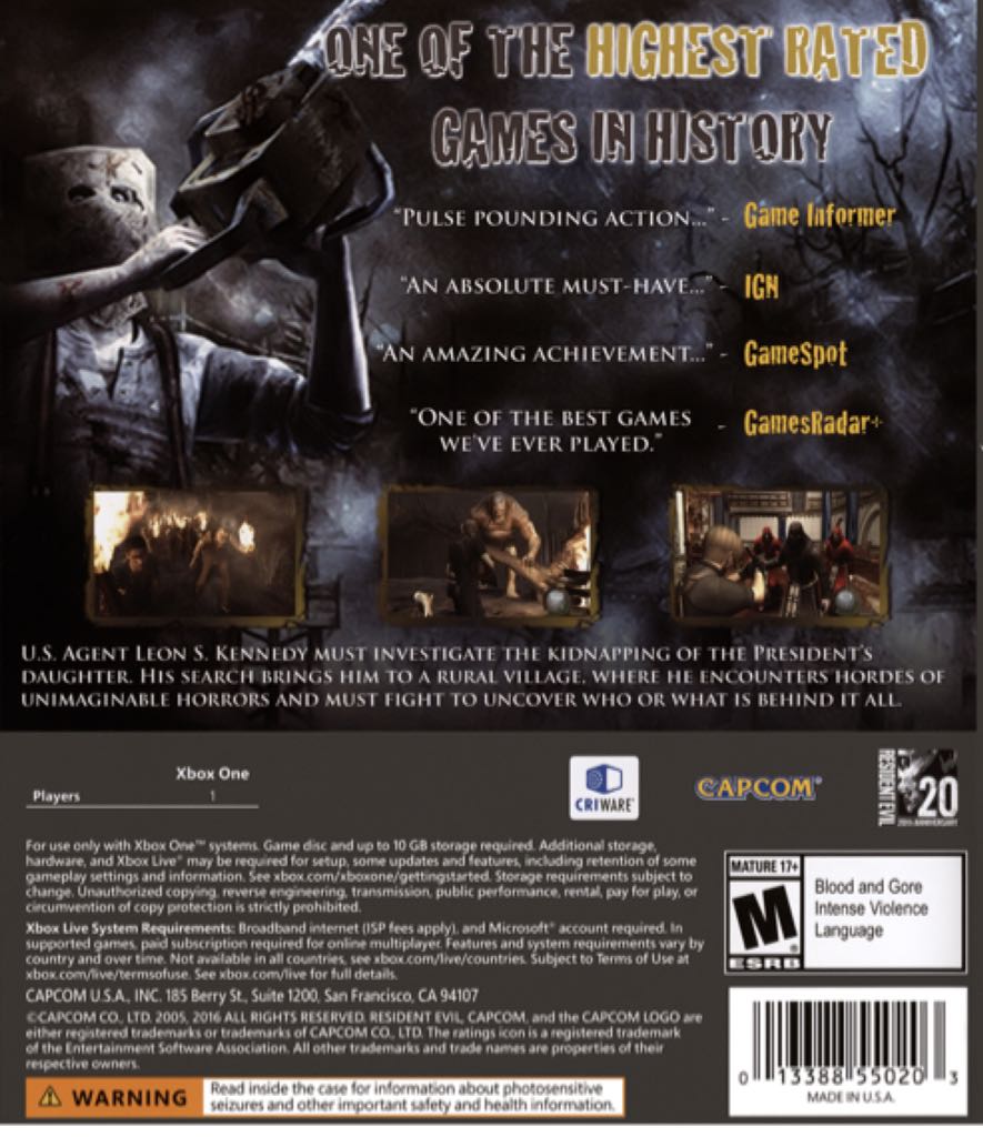resident evil 4 - Microsoft Xbox One (Capcom  Co., Ltd.) video game collectible - Main Image 2