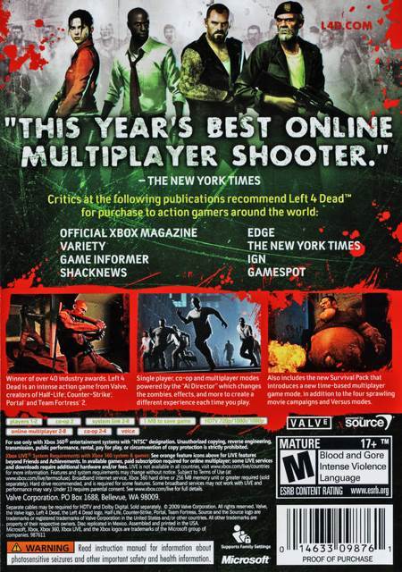 Left 4 Dead (Game of the Year Edition) - Microsoft Xbox 360 (Valve Corporation - 2) video game collectible [Barcode 014633364439] - Main Image 2
