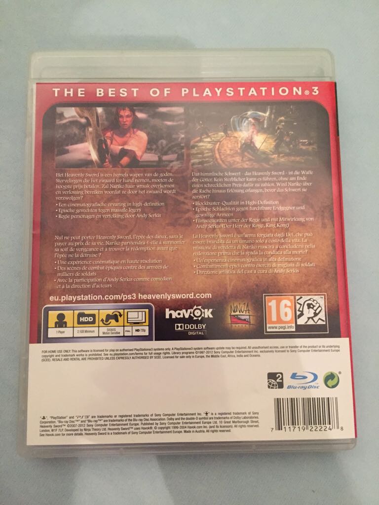 Heavenly Sword - Sony PlayStation 3 (PS3) video game collectible [Barcode 711719222248] - Main Image 2