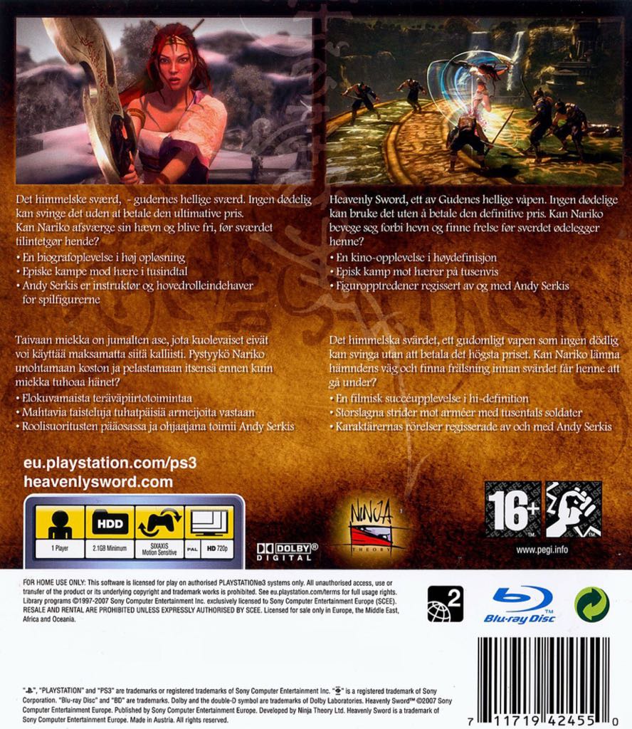 Heavenly Sword - Sony PlayStation 3 (PS3) (Sony Computer Intertainment - 1) video game collectible [Barcode 711719424352] - Main Image 2