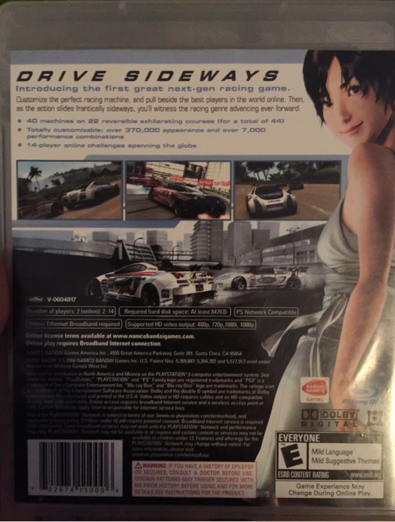 Ridge Racer 7 - Sony PlayStation 3 (PS3) (Bandai Namco Games) video game collectible [Barcode 722614710006] - Main Image 2