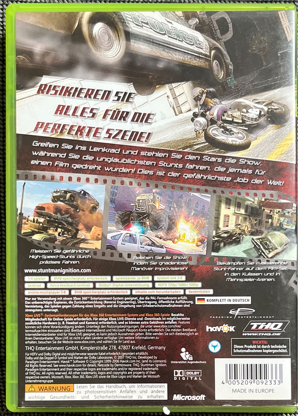 Stuntman Ignition - Microsoft Xbox 360 (THQ - 4) video game collectible [Barcode 4005209092333] - Main Image 2