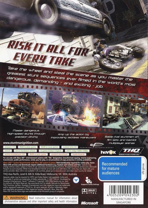 Stuntman Ignition - Microsoft Xbox 360 (THQ - 1) video game collectible [Barcode 4005209092364] - Main Image 2