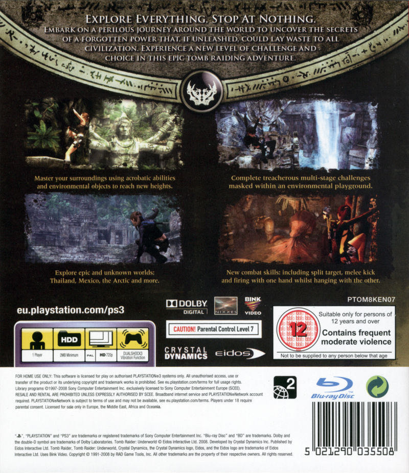 Tomb Raider Underworld - Sony PlayStation 3 (PS3) (Eidos Interactive - 1) video game collectible [Barcode 5021290035508] - Main Image 2