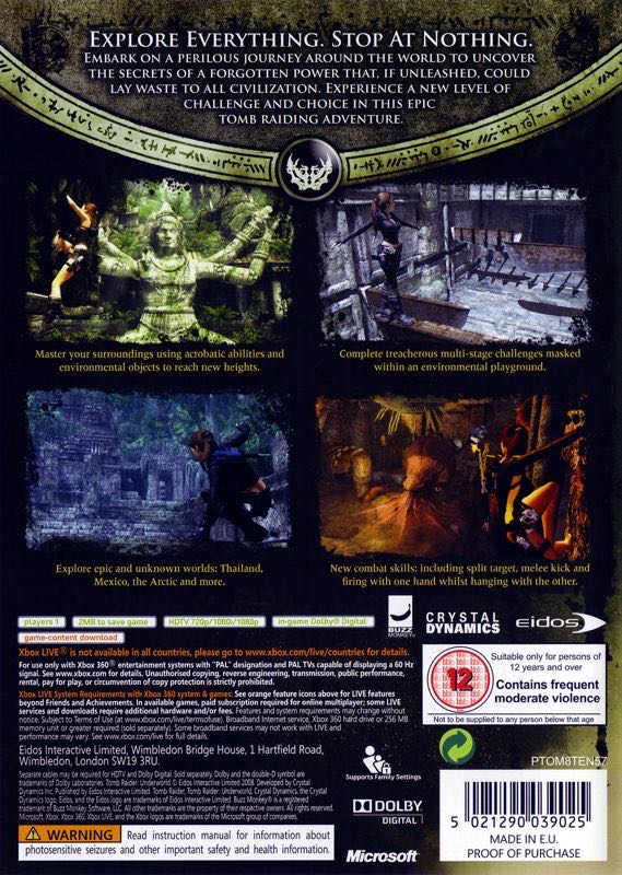 Tomb Raider: Underworld - Microsoft Xbox 360 (Eidos Interactive - 1) video game collectible [Barcode 5021290035591] - Main Image 2
