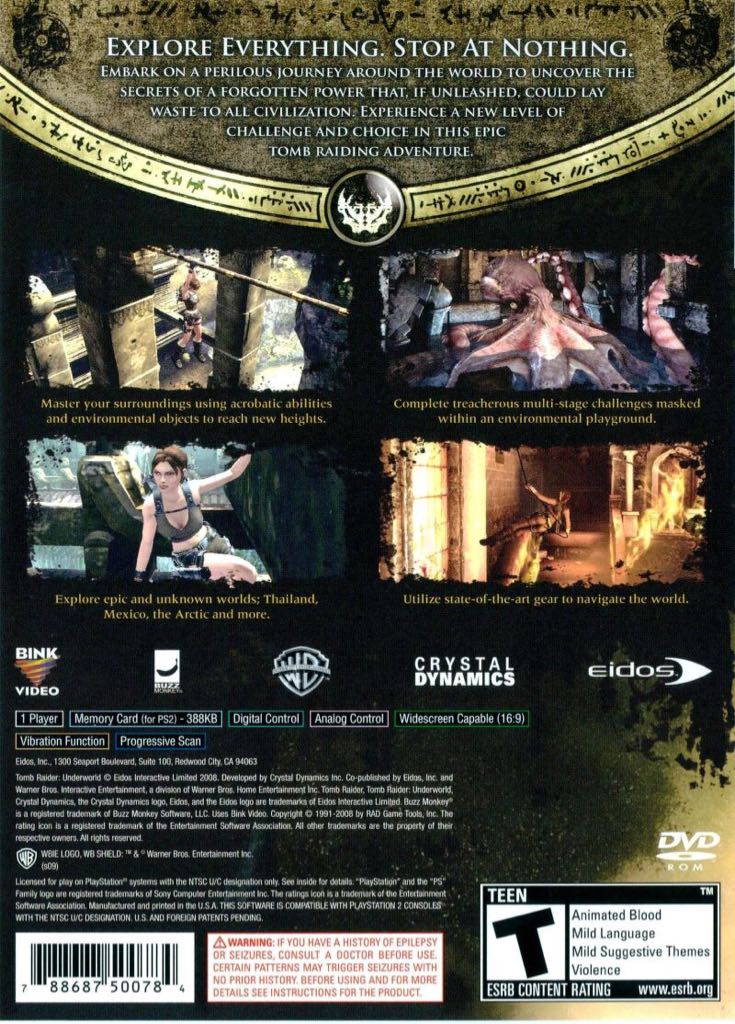 Tomb Raider: Underworld - Sony PlayStation 2 (PS2) (Eidos Interactive - 1) video game collectible [Barcode 5021290035782] - Main Image 2