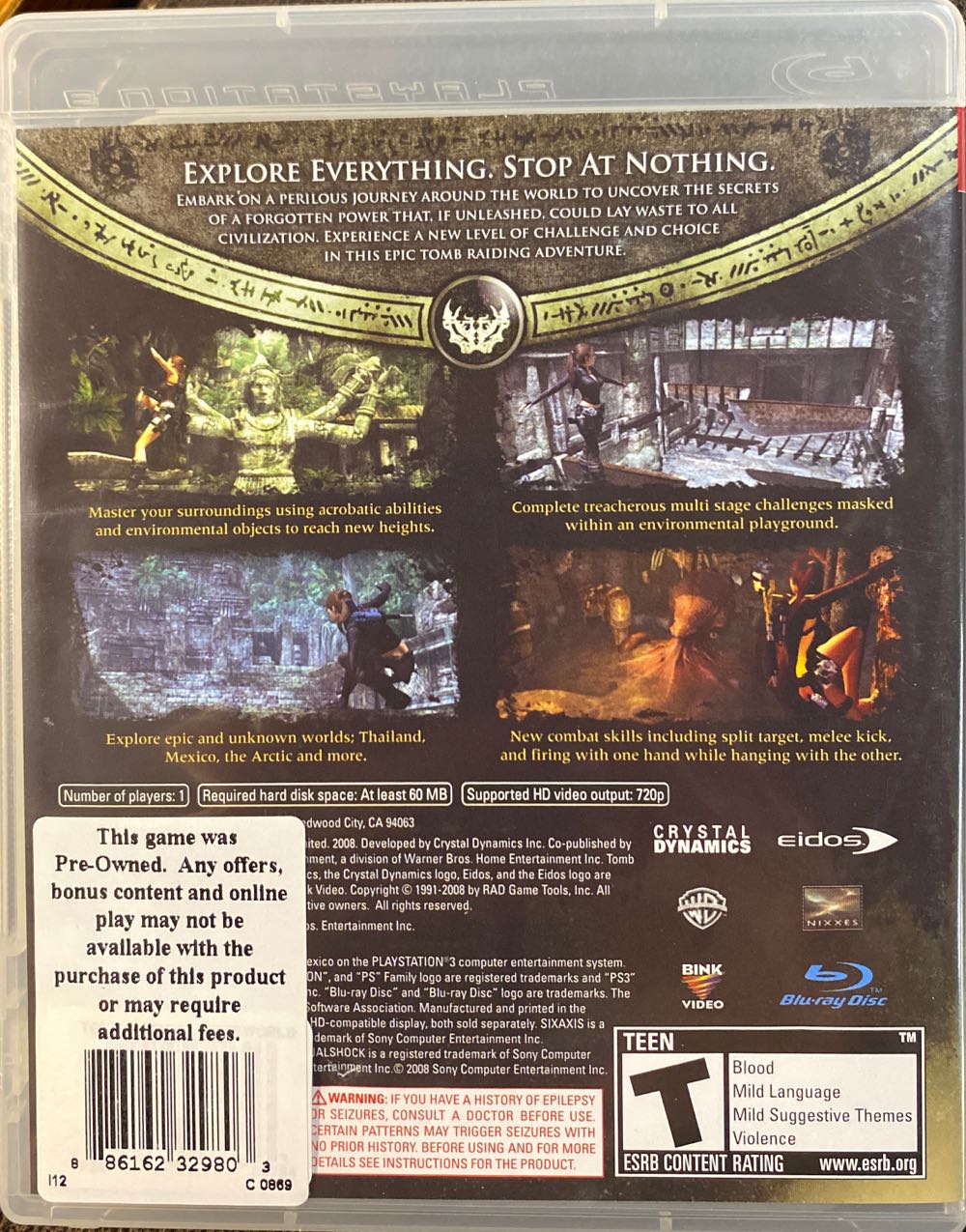 Tomb Raider: Underworld - Sony PlayStation 3 (PS3) (Eidos Interactive - 1) video game collectible [Barcode 788687500913] - Main Image 2
