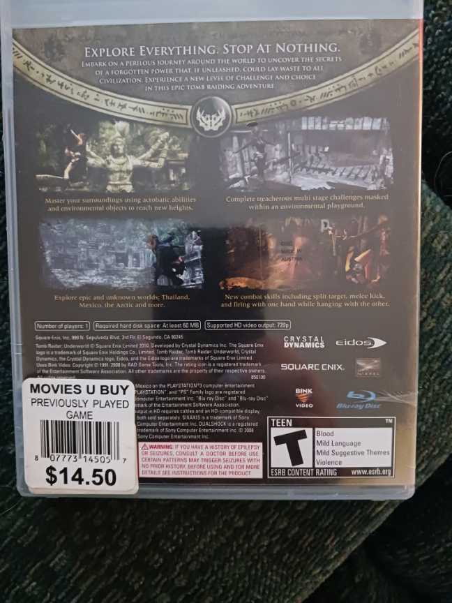 Tomb Raider: Underworld - Sony PlayStation 3 (PS3) video game collectible - Main Image 2