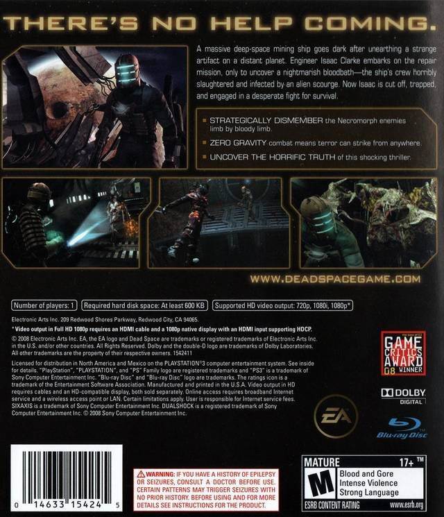 Dead Space - Microsoft Xbox X / S (Electronic Arts - 1) video game collectible [Barcode 15971012] - Main Image 2