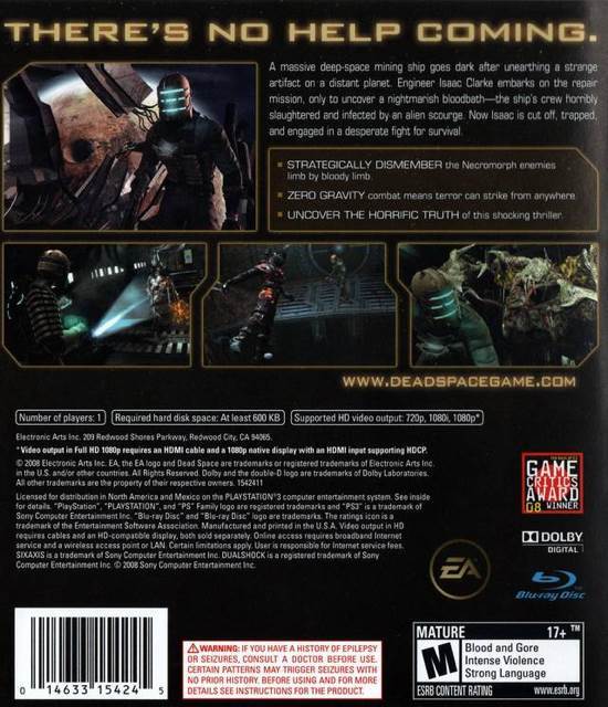 Dead Space - Sony PlayStation 3 (PS3) (Electronic Arts - 1) video game collectible [Barcode 5030939066193] - Main Image 2