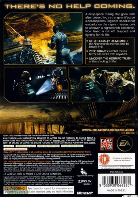 Dead Space - Microsoft Xbox 360 (Electronic Arts - 1) video game collectible [Barcode 5030947066260] - Main Image 2