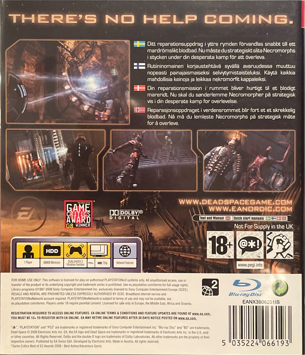Dead Space - Sony PlayStation 3 (PS3) (Electronic Arts - 1) video game collectible [Barcode 5035224066193] - Main Image 2