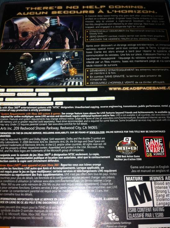 Dead Space - Microsoft Xbox 360 video game collectible - Main Image 2