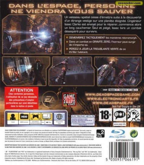 Dead Space - Sony PlayStation 3 (PS3) (Electronic Arts) video game collectible - Main Image 2