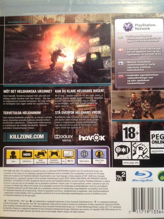 Killzone 2 - Sony PlayStation 3 (PS3) (Sony Computer Entertainment - 1) video game collectible [Barcode 711719133643] - Main Image 2