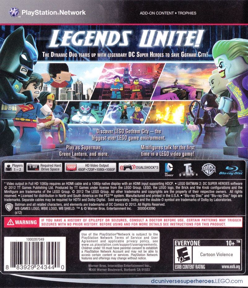 (2008) LEGO Batman: The Videogame - Sony PlayStation 2 (PS2) (TT Games - 1-2) video game collectible [Barcode 8392902071] - Main Image 2