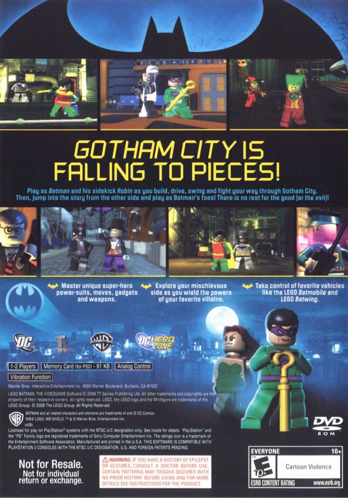 LEGO Batman - Sony PlayStation 2 (PS2) (Wbgames - 1-2) video game collectible [Barcode 883929044337] - Main Image 2