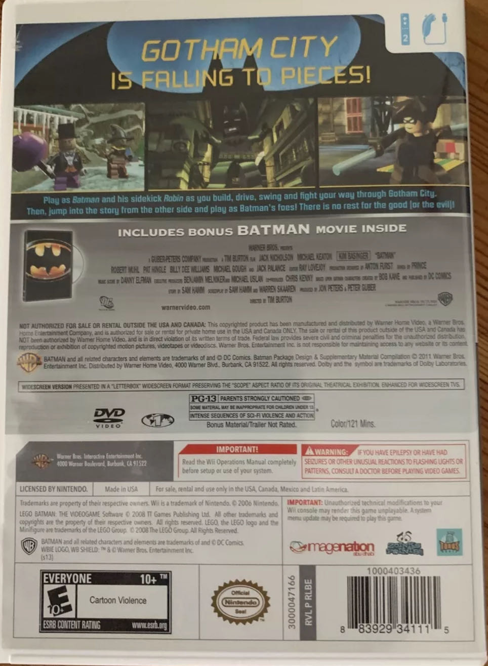 LEGO Batman The Video Game Includes Batman Movie - Nintendo Wii video game collectible [Barcode 883929341115] - Main Image 2