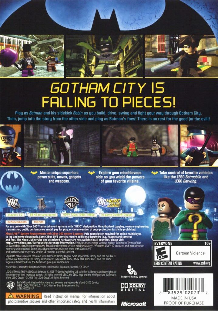 LEGO Batman - Microsoft Xbox 360 (BC - Games With Gold X360 - 1-2 Local) video game collectible [Barcode 9325336116135] - Main Image 2