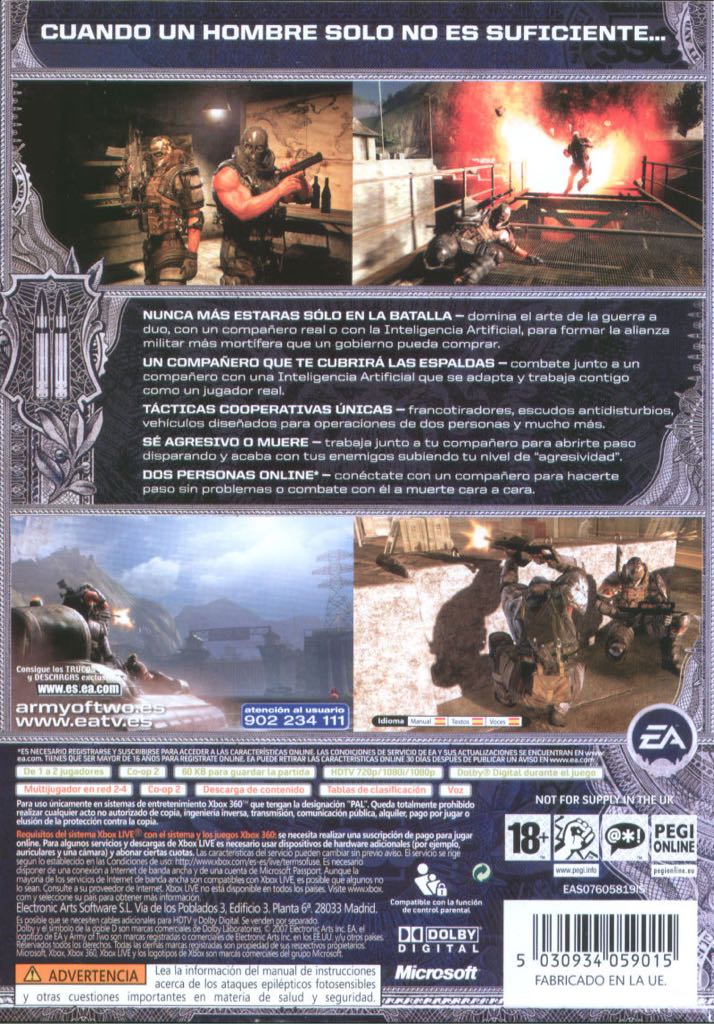 Army Of Two - Microsoft Xbox 360 (EA - 2) video game collectible [Barcode 5030930067472] - Main Image 2