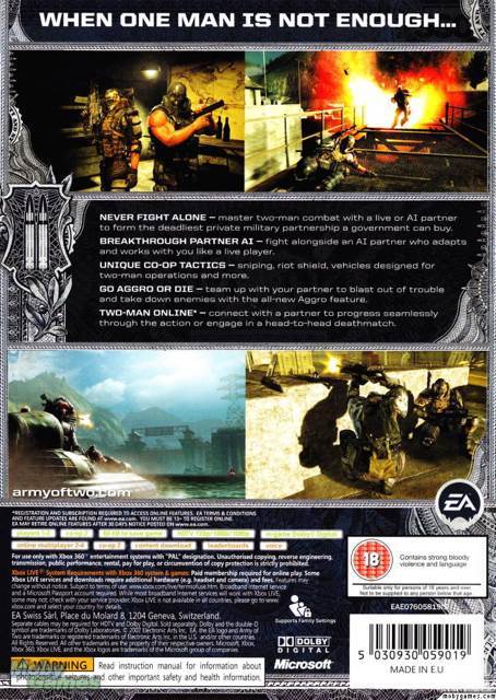 Army of Two - Microsoft Xbox 360 (Electronic Arts - 2) video game collectible [Barcode 5030939067473] - Main Image 2