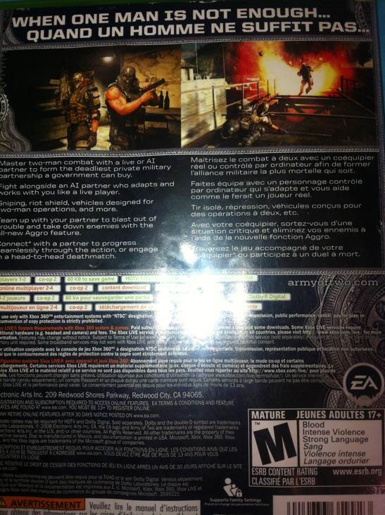 Army Of Two - Microsoft Xbox 360 video game collectible - Main Image 2