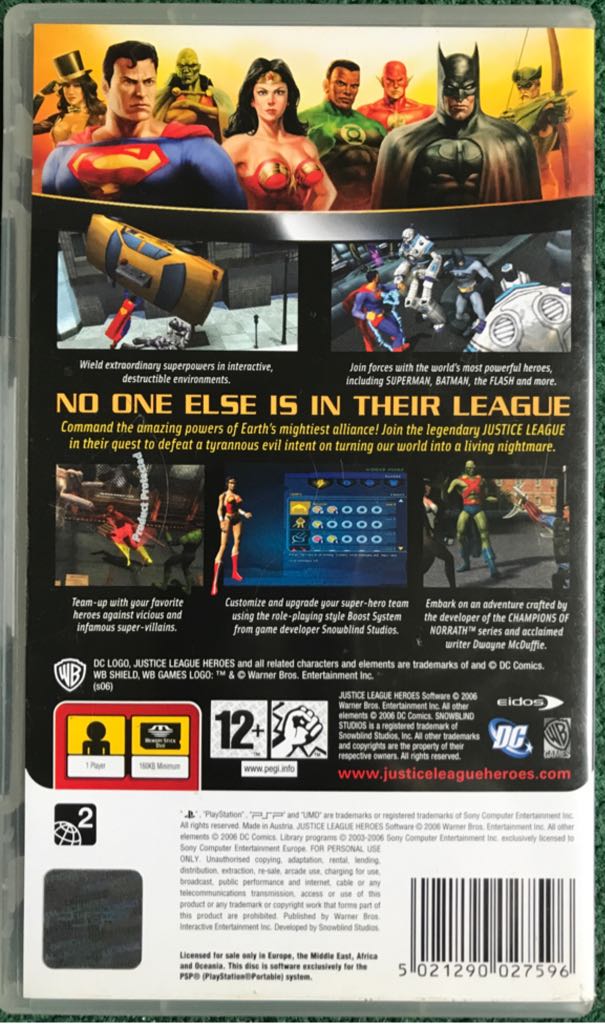 Justice League Heroes (alleen Disc) - Sony PlayStation Portable (PSP) (Warner Bros Interactive - 1) video game collectible [Barcode 5021290027596] - Main Image 2
