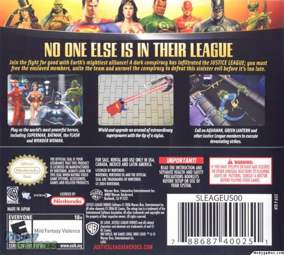 Justice League: Heroes - Nintendo DS (Eidos Interactive - 1) video game collectible [Barcode 788687400251] - Main Image 2